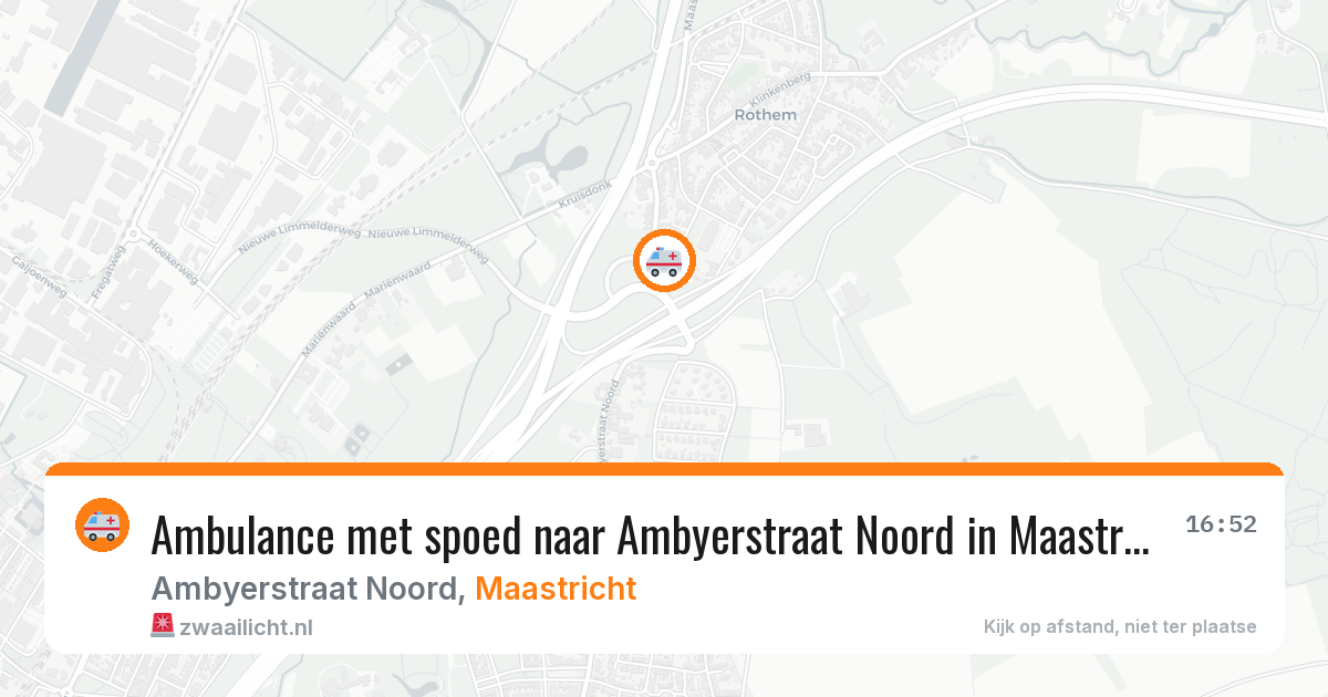 Ambulance met spoed naar Ambyerstraat Noord in Maastricht — 1 aug 2026