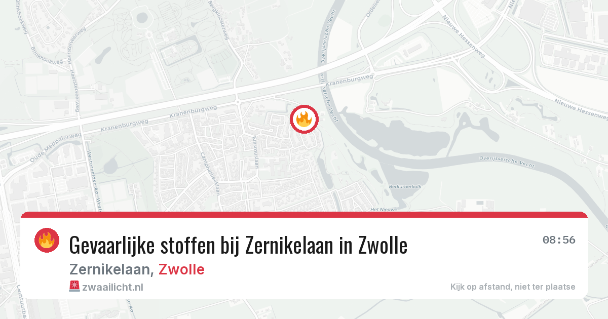 Gevaarlijke stoffen bij Zernikelaan in Zwolle — 29 jan 2026