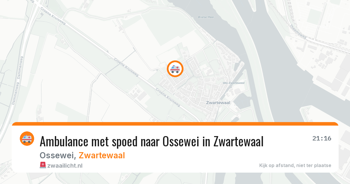 Ambulance met spoed naar Ossewei in Zwartewaal — 13 aug 2026