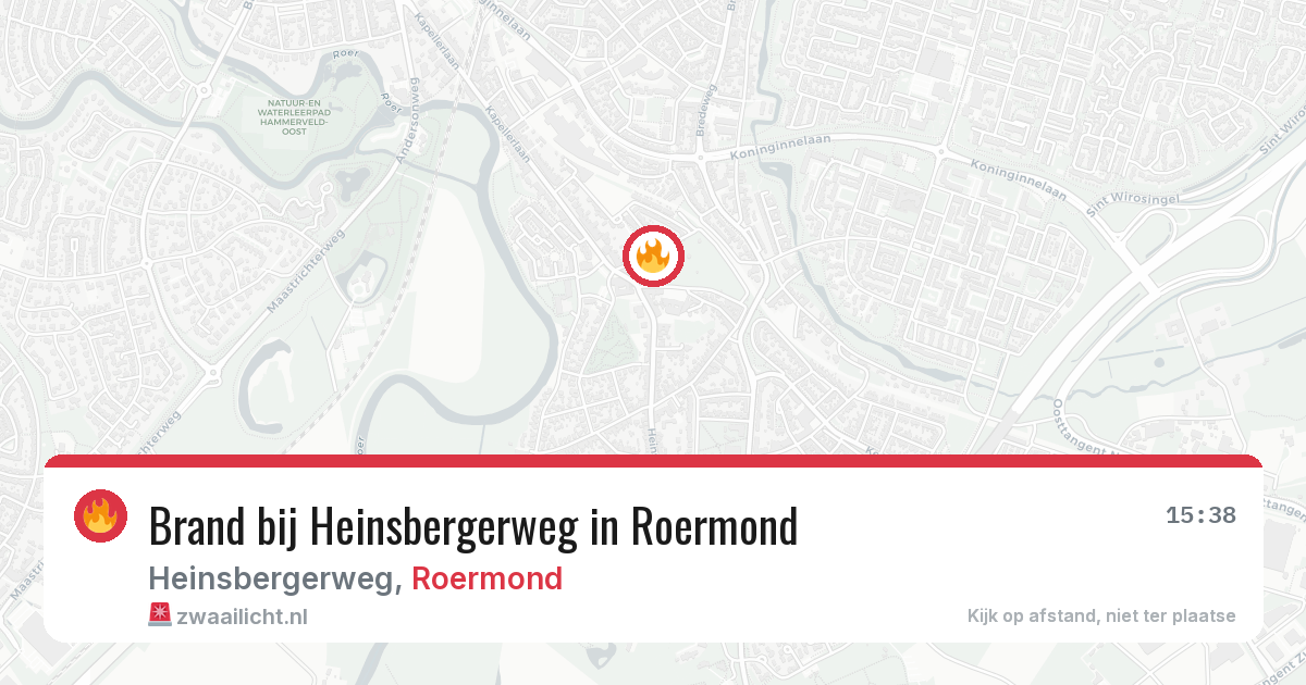 Brand bij Heinsbergerweg in Roermond — 30 mrt 2026