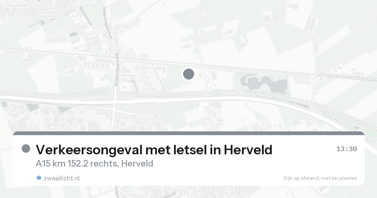 Verkeersongeval met letsel in Herveld — 15 aug 2026