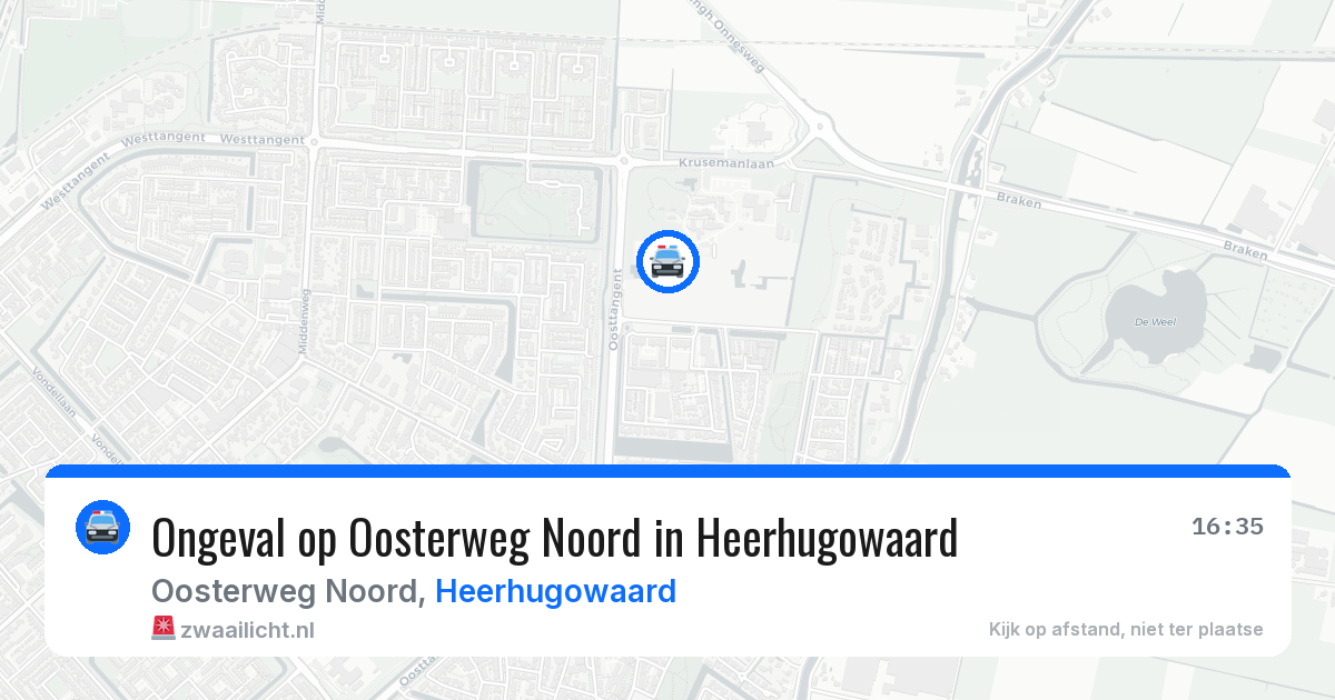 Ongeval op Oosterweg Noord in Heerhugowaard — 8 jul 2026