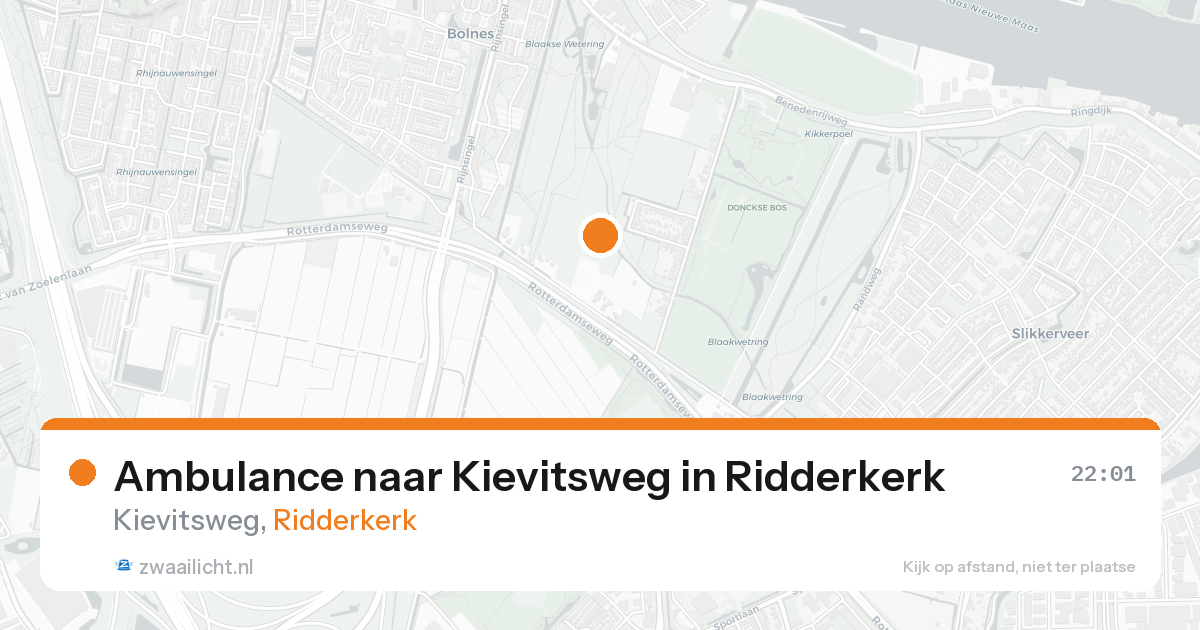 Ambulance naar Kievitsweg in Ridderkerk — 22 aug 2026