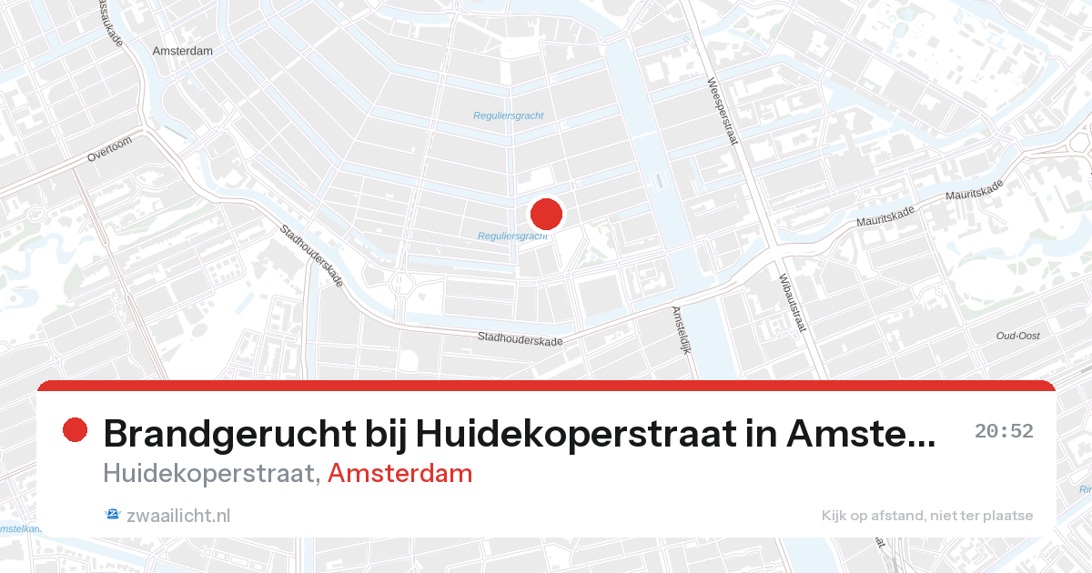 Brandgerucht bij Huidekoperstraat in Amsterdam — 27 aug 2026
