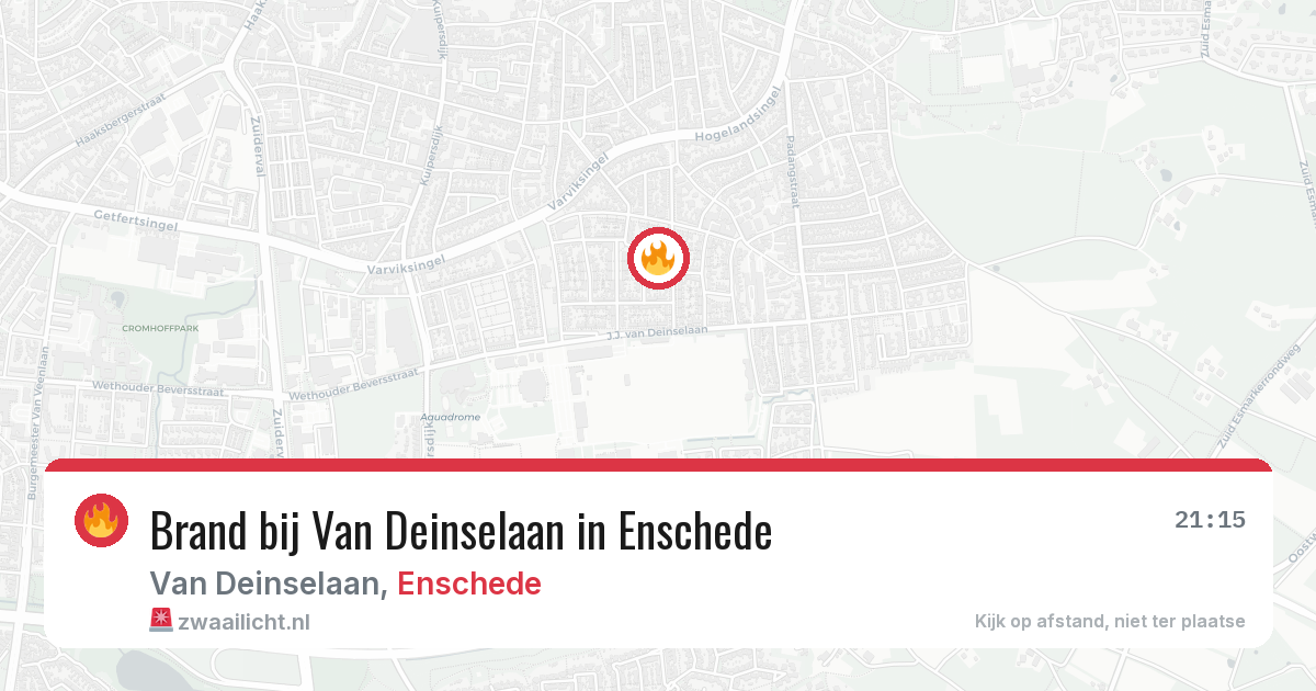 Brand bij Van Deinselaan in Enschede — 11 aug 2026