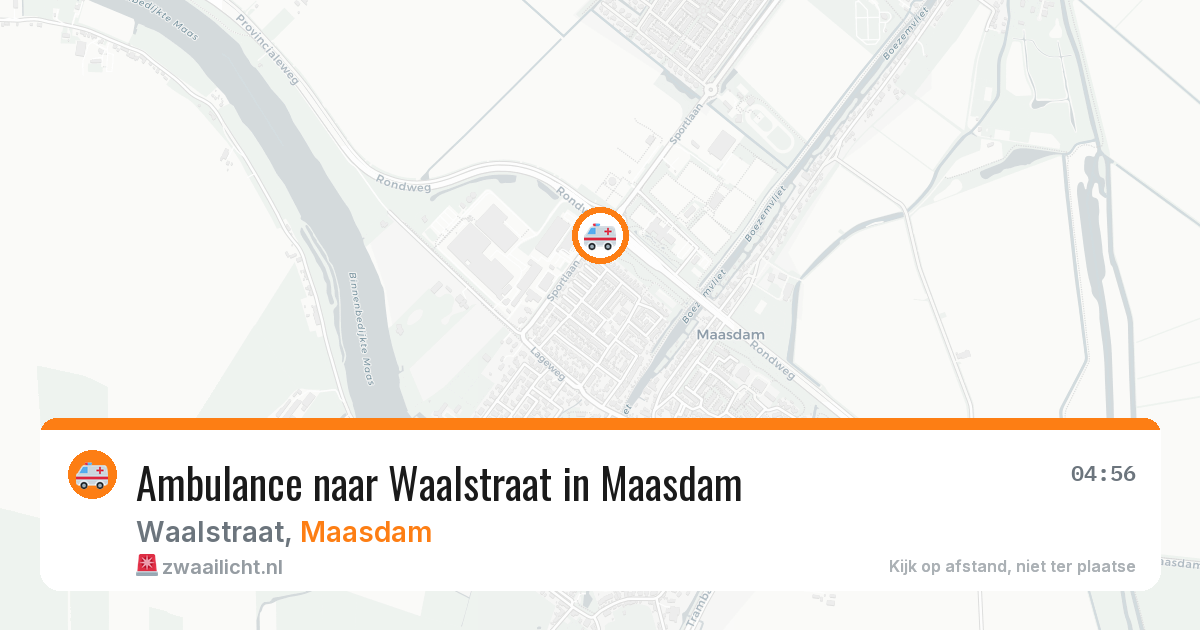 Ambulance naar Waalstraat in Maasdam — 2 jun 2026