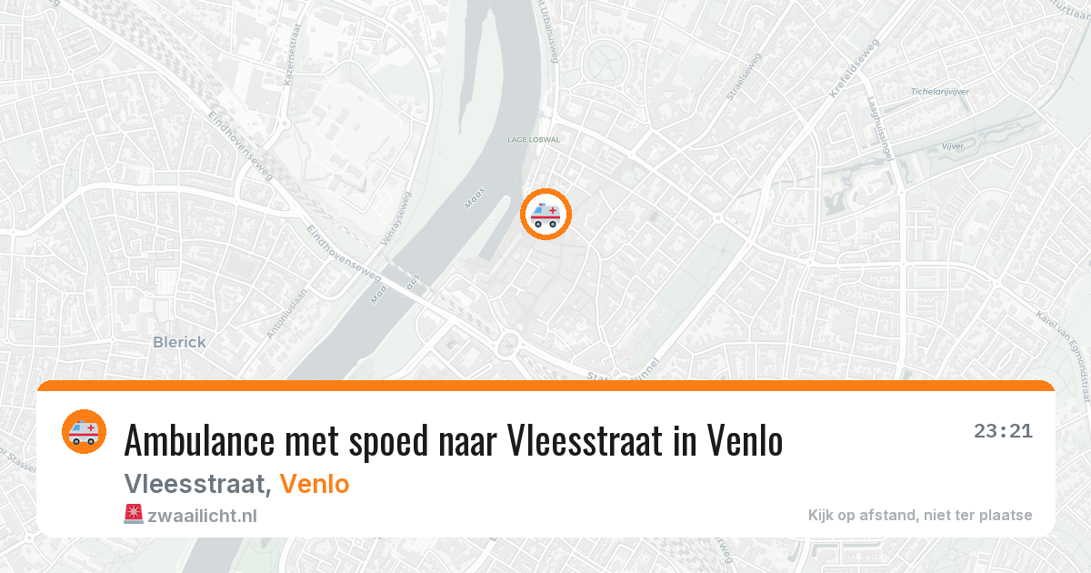 Ambulance met spoed naar Vleesstraat in Venlo — 23 jun 2026