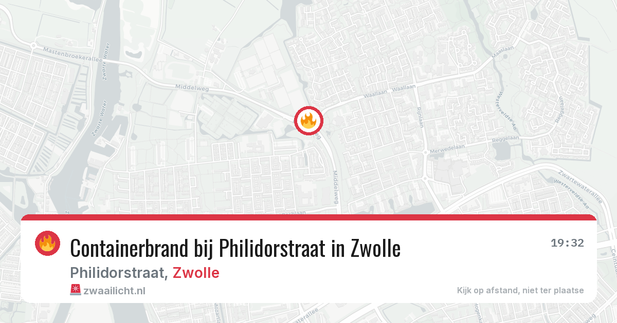 Containerbrand bij Philidorstraat in Zwolle — 13 jun 2026