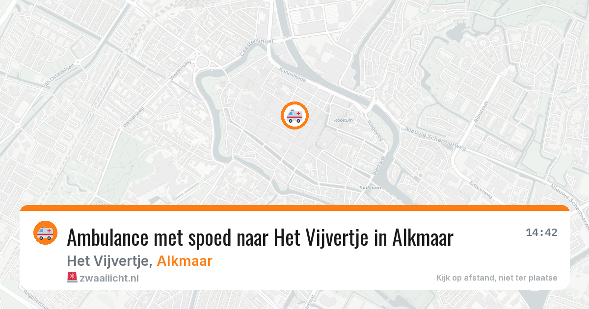Ambulance met spoed naar Het Vijvertje in Alkmaar — 14 aug 2026