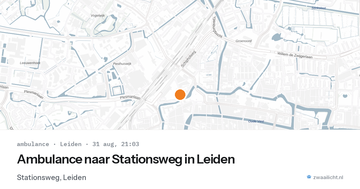 Ambulance naar Stationsweg in Leiden — 31 aug 2026