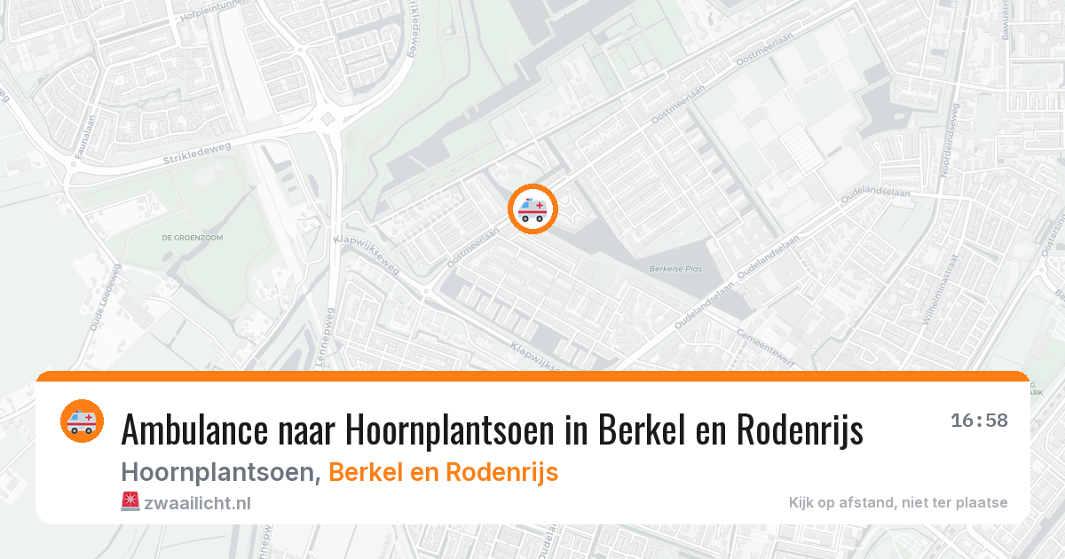 Ambulance naar Hoornplantsoen in Berkel en Rodenrijs — 13 aug 2026