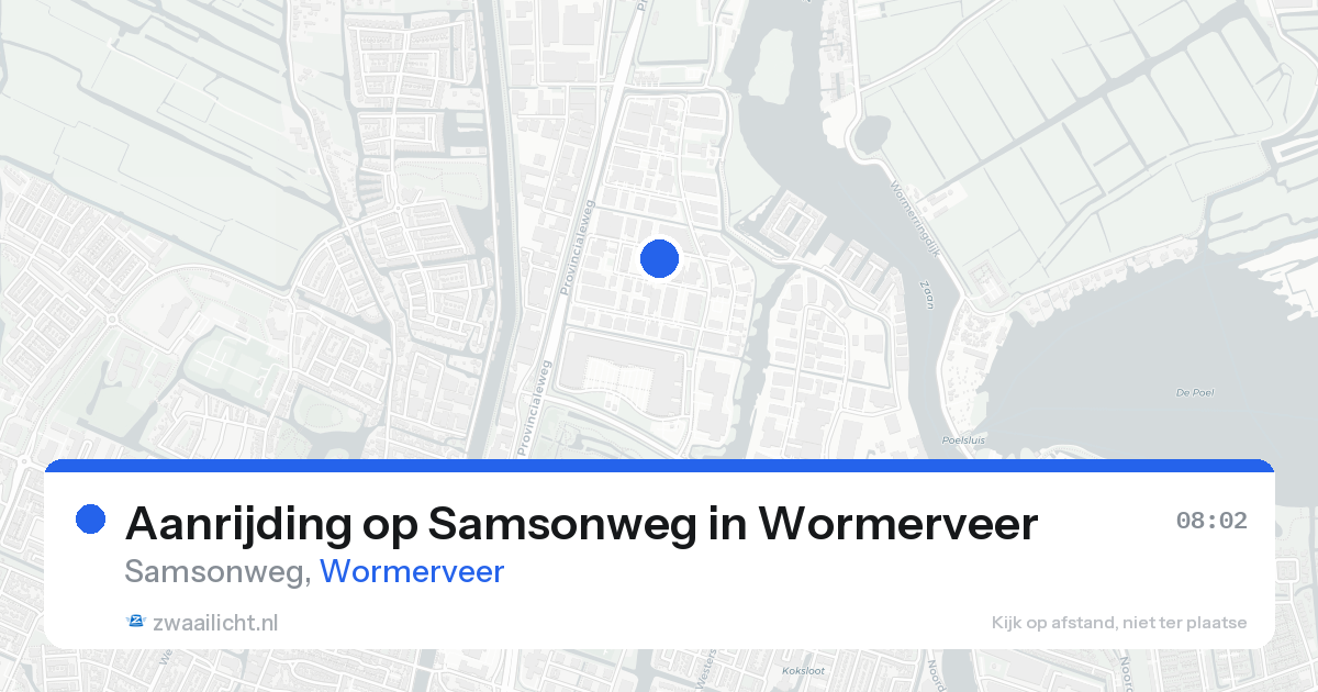 Aanrijding op Samsonweg in Wormerveer — 20 aug 2026