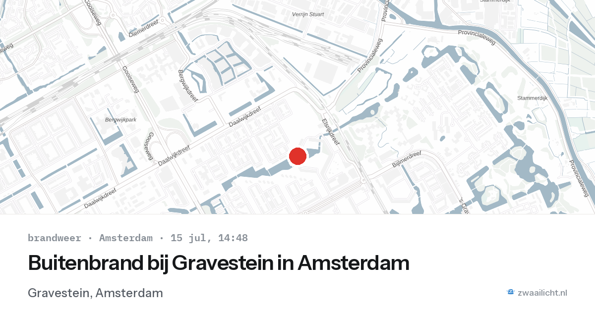 Buitenbrand bij Gravestein in Amsterdam — 15 jul 2026