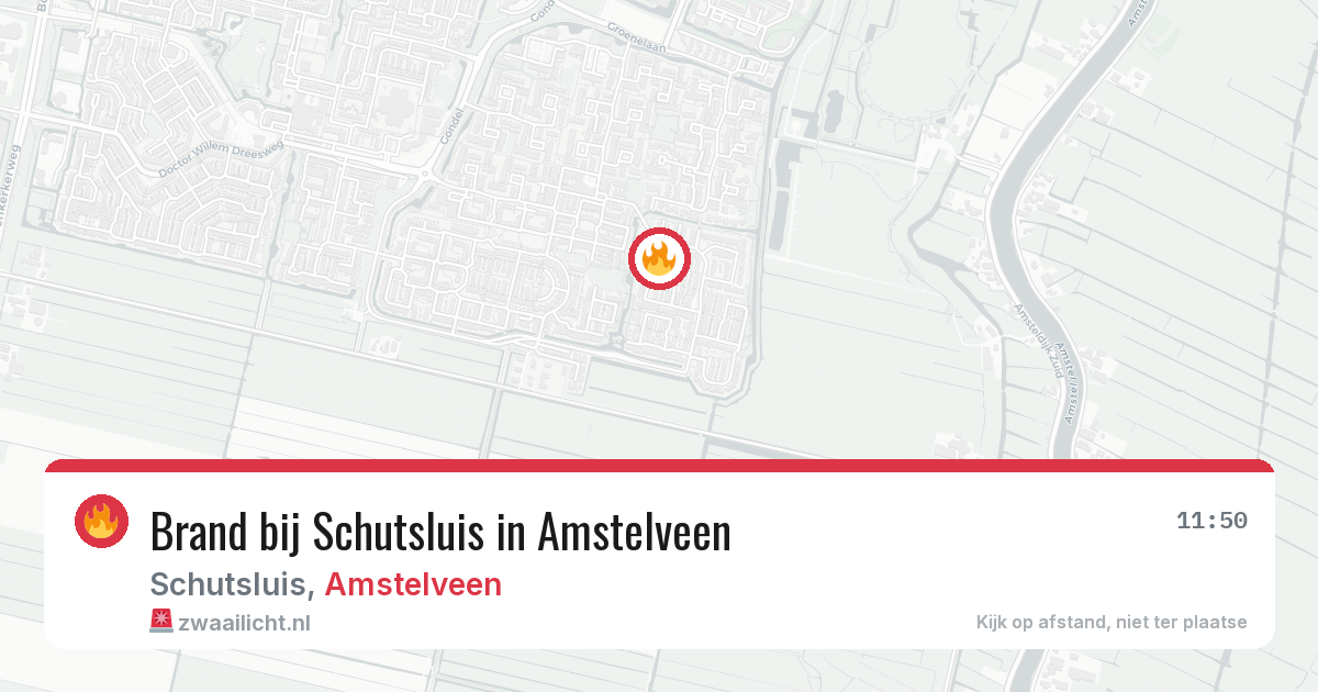 Brand bij Schutsluis in Amstelveen — 25 mrt 2026