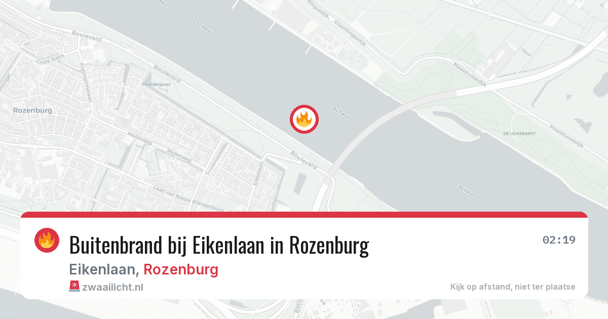 Buitenbrand bij Eikenlaan in Rozenburg — 29 jul 2026