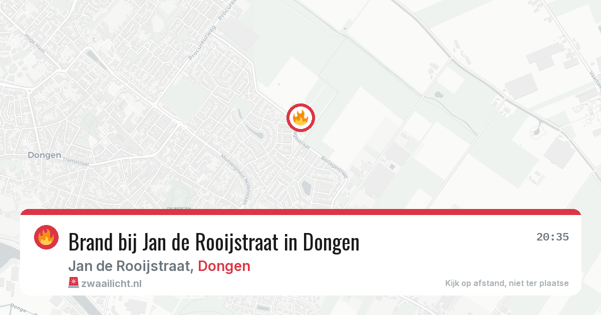 Brand bij Jan de Rooijstraat in Dongen — 7 jul 2026