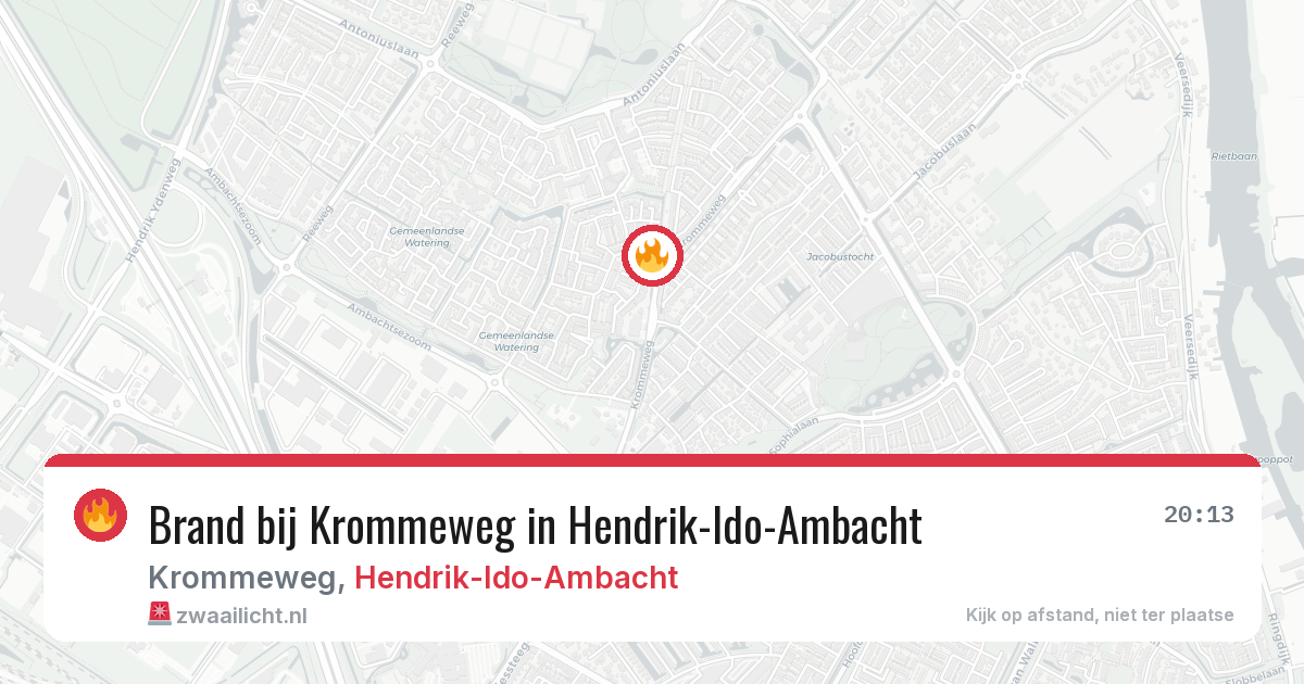 Brand bij Krommeweg in Hendrik-Ido-Ambacht — 10 aug 2026
