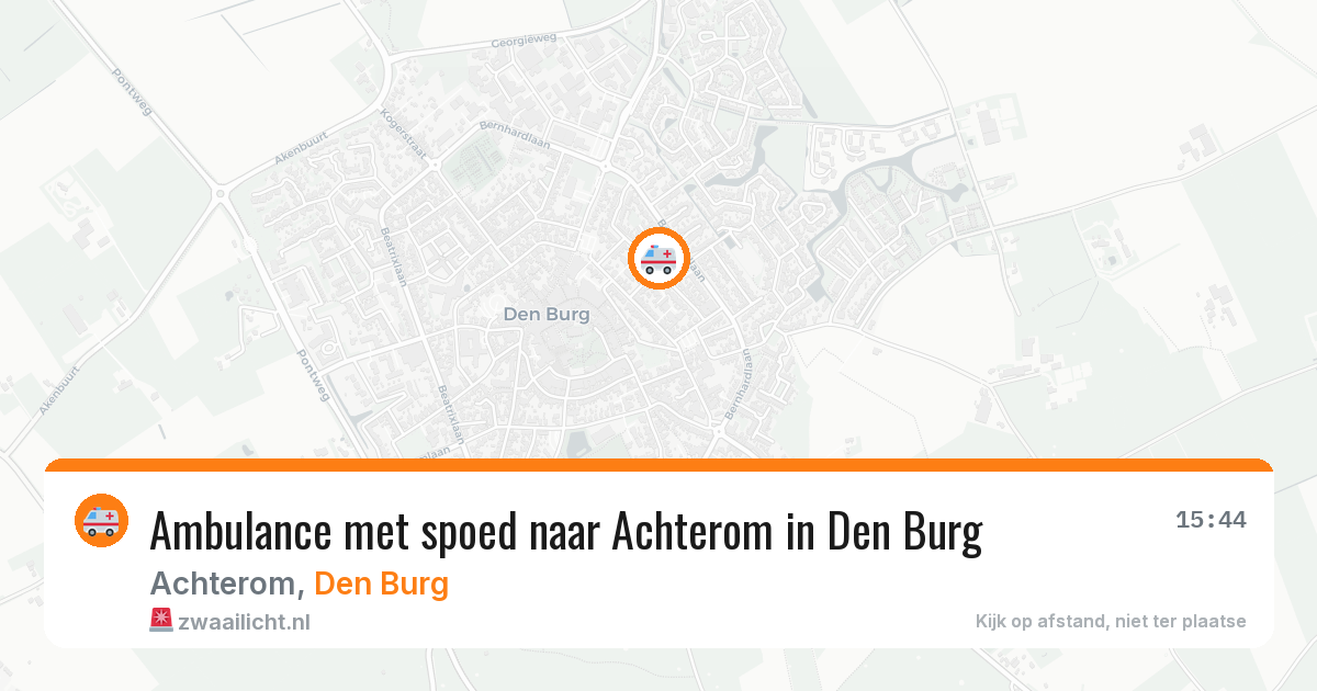 Ambulance met spoed naar Achterom in Den Burg — 28 jul 2026