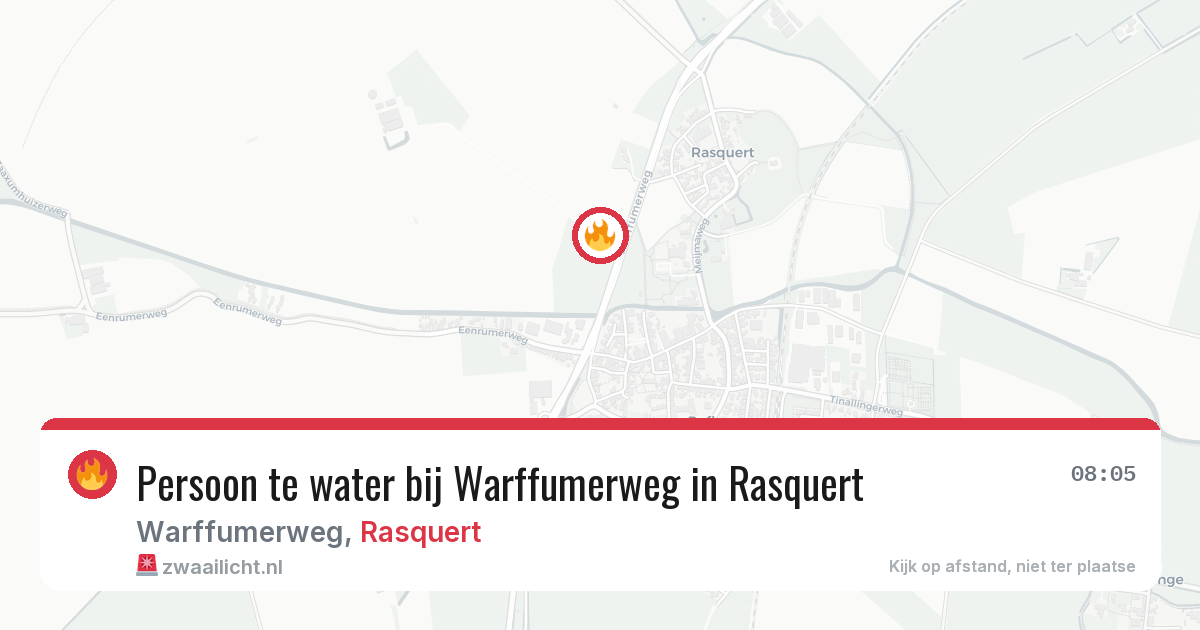 Persoon te water bij Warffumerweg in Rasquert — 28 jun 2026