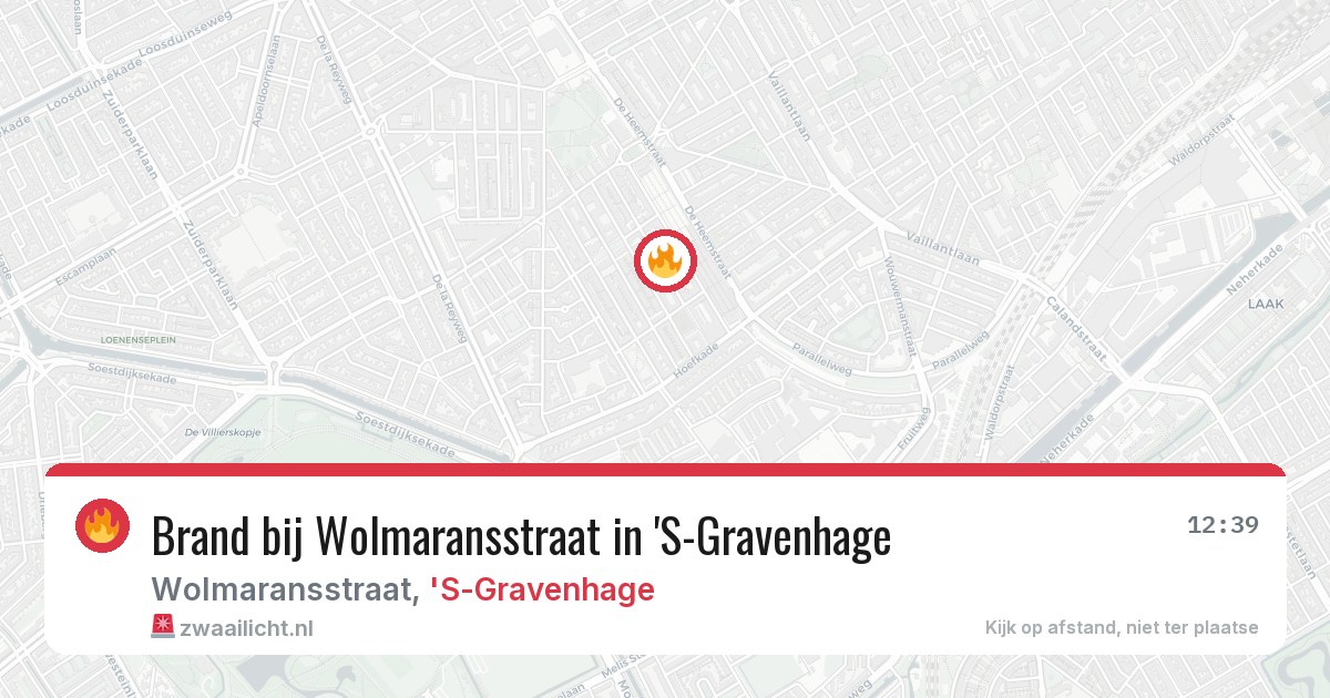 Brand bij Wolmaransstraat in 'S-Gravenhage — 30 jun 2026