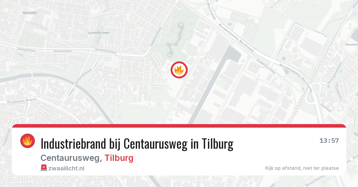 Industriebrand bij Centaurusweg in Tilburg — 12 aug 2026