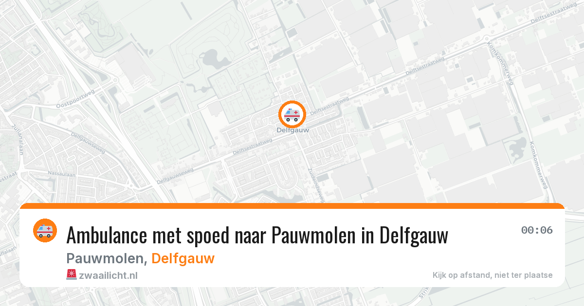 Ambulance met spoed naar Pauwmolen in Delfgauw — 27 apr 2026