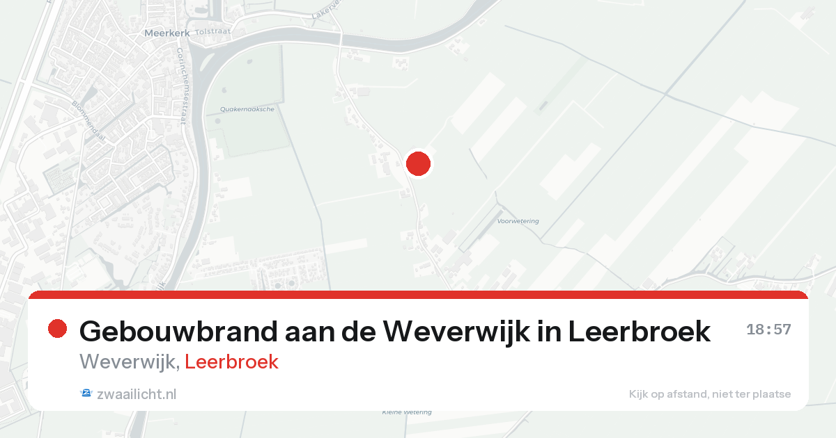 Gebouwbrand aan de Weverwijk in Leerbroek — 18 aug 2026