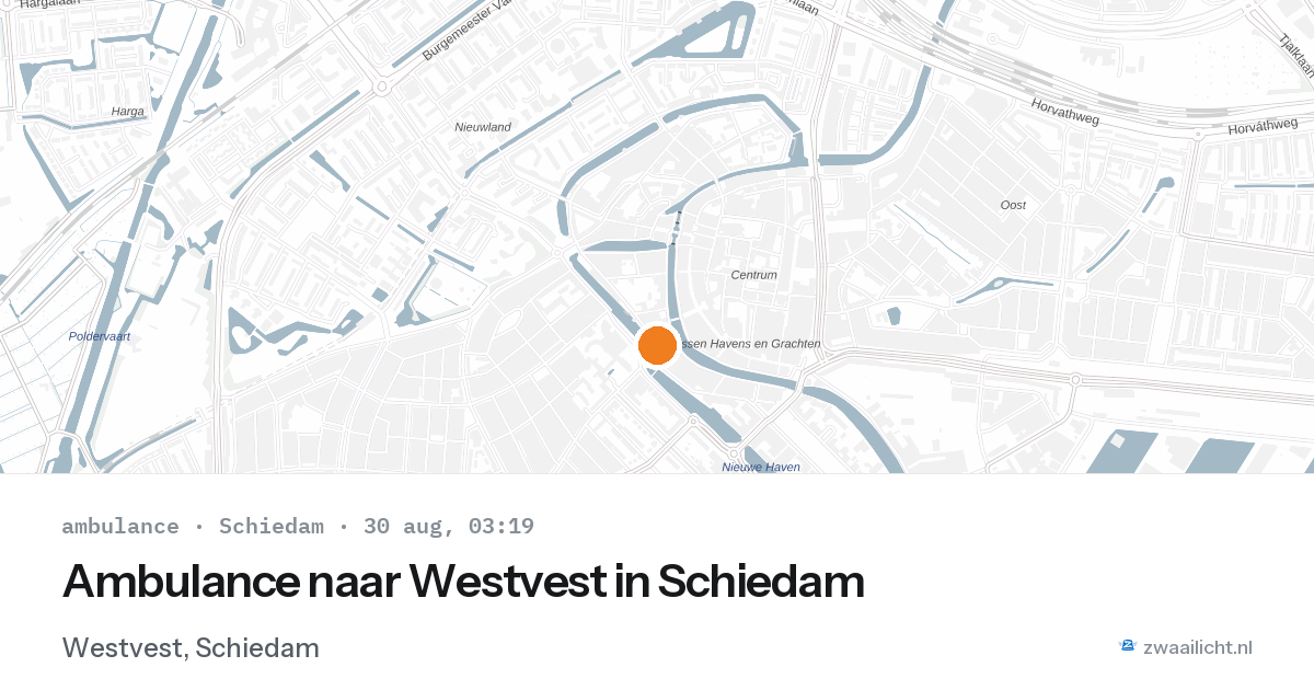 Ambulance naar Westvest in Schiedam — 30 aug 2026