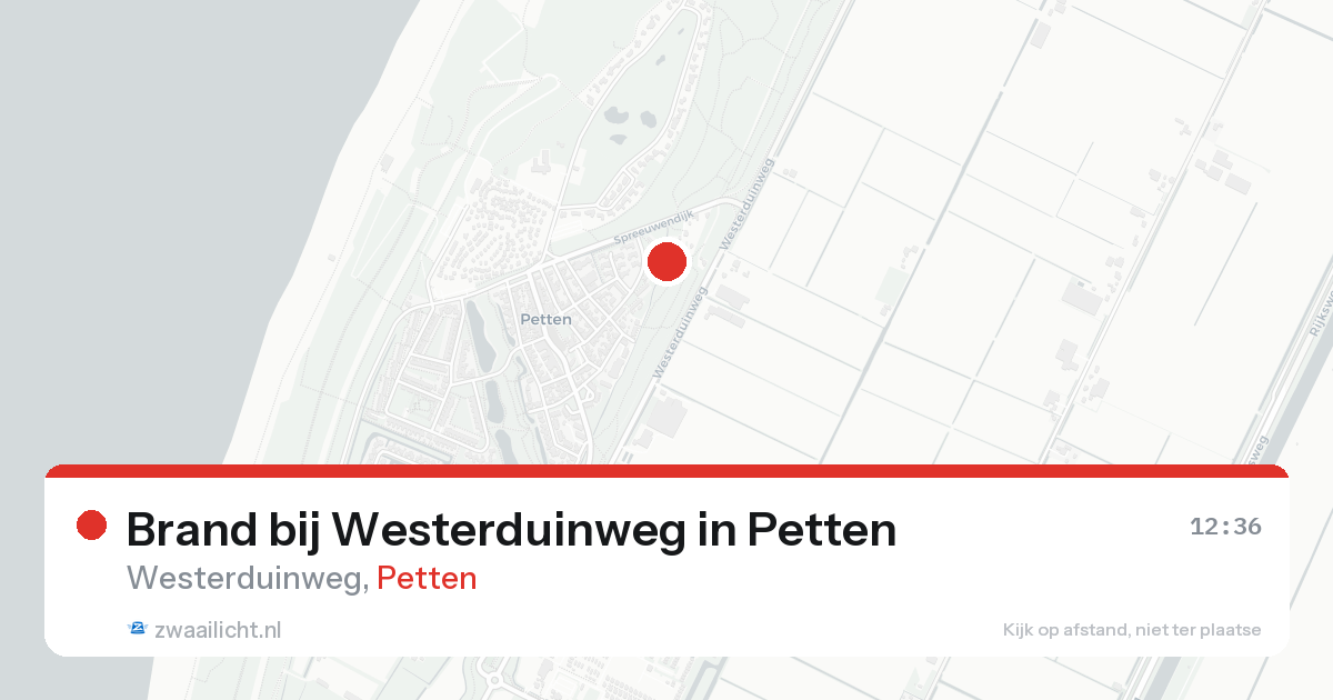 Brand bij Westerduinweg in Petten — 20 aug 2026