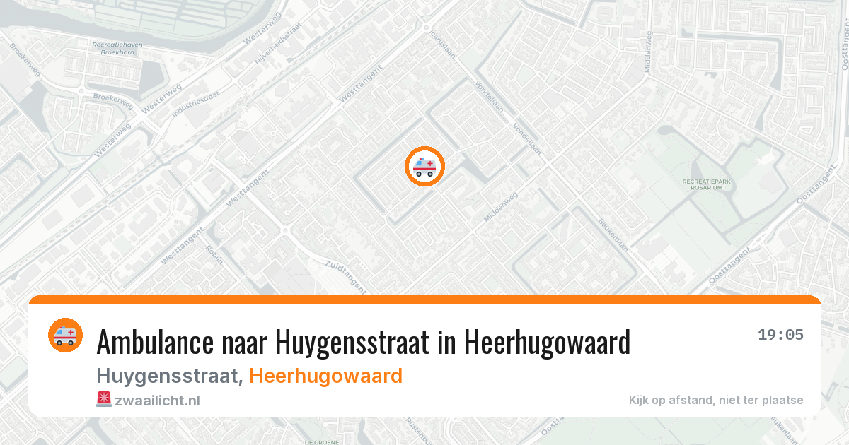 Ambulance naar Huygensstraat in Heerhugowaard — 19 jul 2026