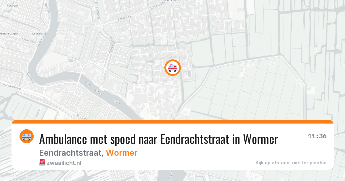 Ambulance met spoed naar Eendrachtstraat in Wormer — 11 mei 2026
