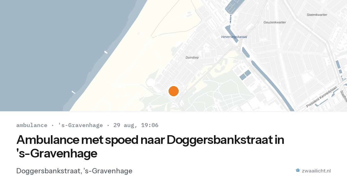 Ambulance met spoed naar Doggersbankstraat in 's-Gravenhage — 29 aug 2026