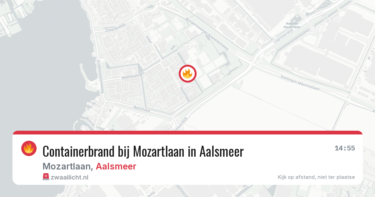 Containerbrand bij Mozartlaan in Aalsmeer — 4 aug 2026