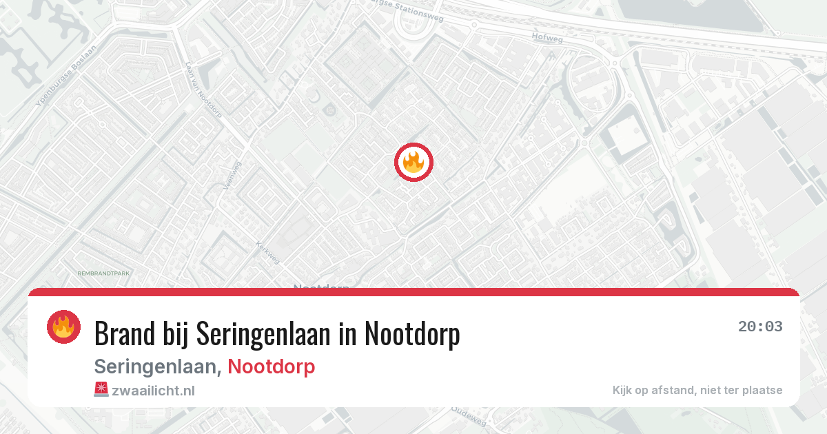 Brand bij Seringenlaan in Nootdorp — 18 mrt 2026