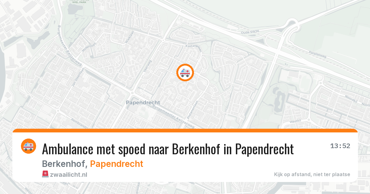 Ambulance met spoed naar Berkenhof in Papendrecht — 6 apr 2026