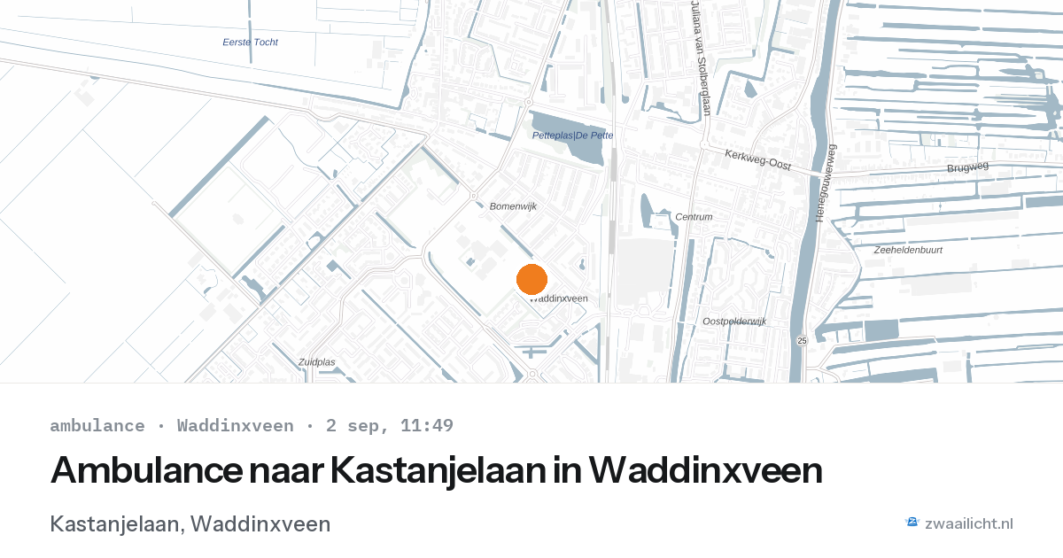 Ambulance naar Kastanjelaan in Waddinxveen — 2 sep 2026