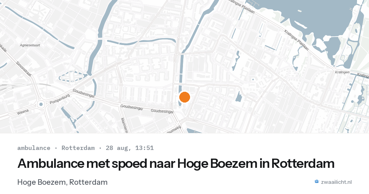 Ambulance met spoed naar Hoge Boezem in Rotterdam — 28 aug 2026