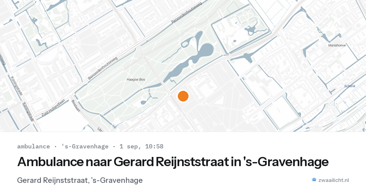 Ambulance naar Gerard Reijnststraat in 's-Gravenhage — 1 sep 2026