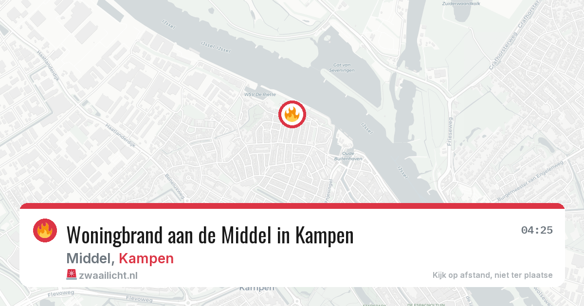 Woningbrand aan de Middel in Kampen — 31 jul 2026