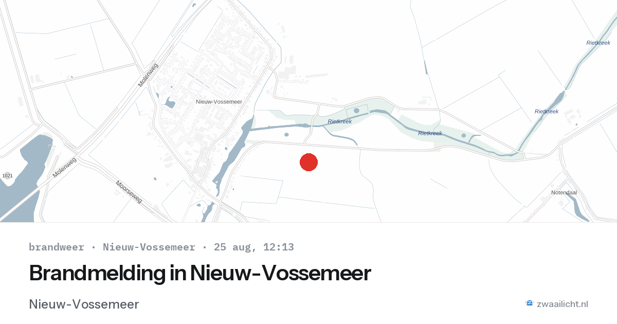 Brandmelding in Nieuw-Vossemeer — 25 aug 2026