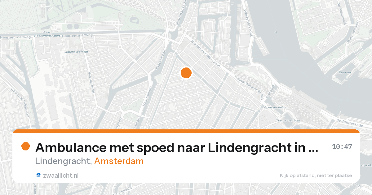 Ambulance met spoed naar Lindengracht in Amsterdam — 20 aug 2026