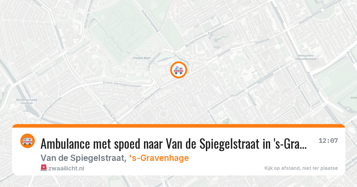 Ambulance met spoed naar Van de Spiegelstraat in 's-Gravenhage — 2 mei 2026