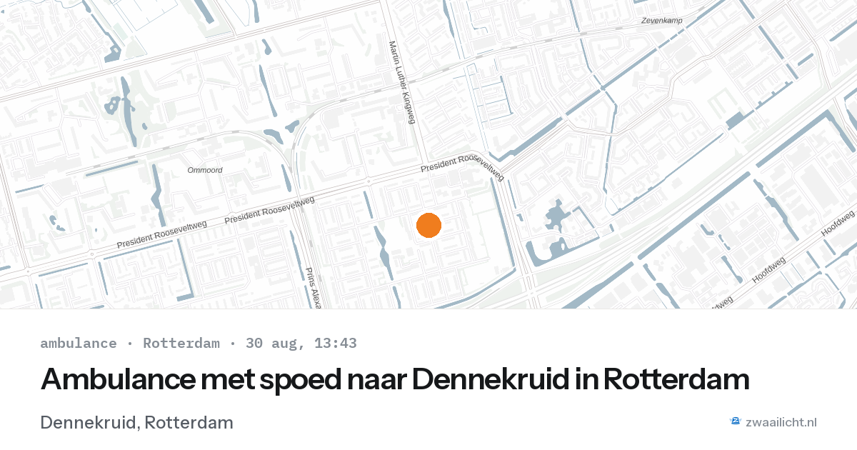 Ambulance met spoed naar Dennekruid in Rotterdam — 30 aug 2026