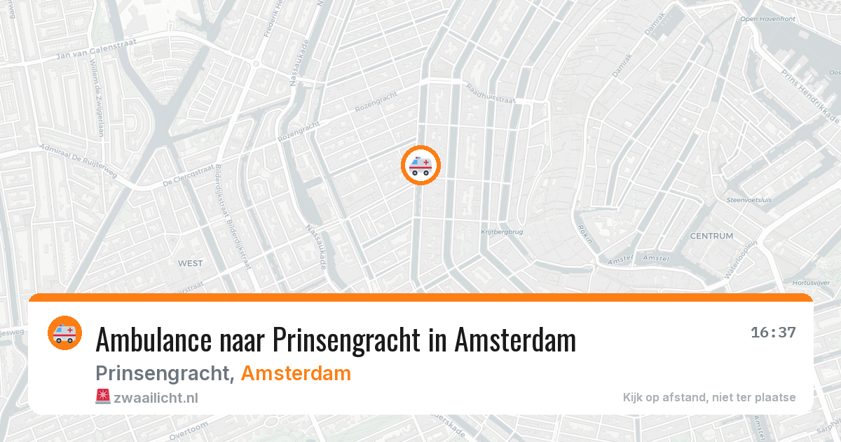 Ambulance naar Prinsengracht in Amsterdam — 13 aug 2026