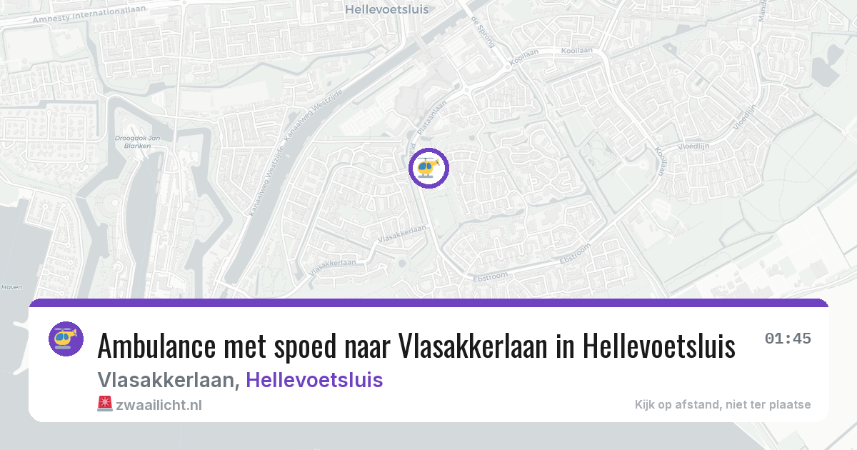 Ambulance met spoed naar Vlasakkerlaan in Hellevoetsluis — 30 jul 2026