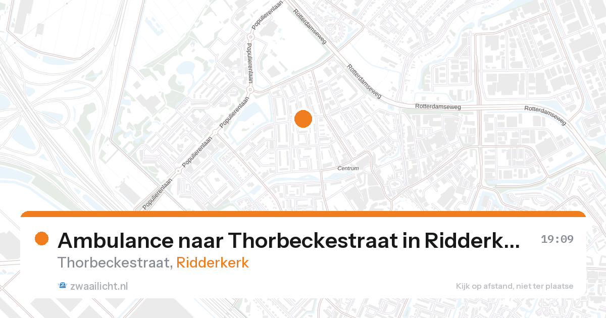 Ambulance naar Thorbeckestraat in Ridderkerk — 22 jul 2026