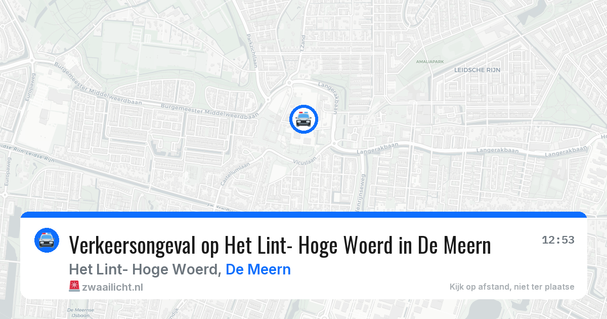 Verkeersongeval op Het Lint- Hoge Woerd in De Meern — 19 jun 2026