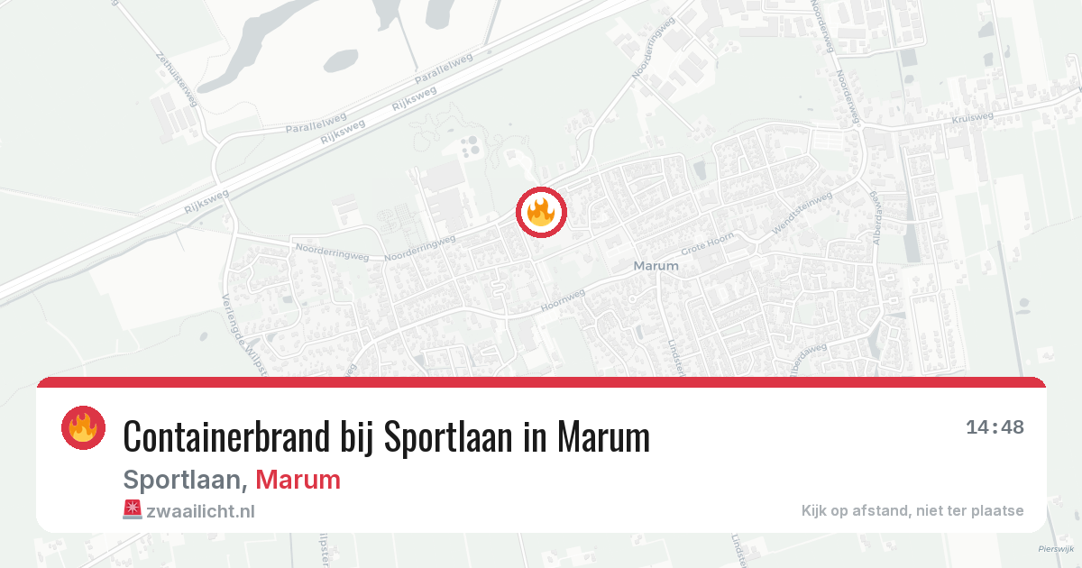 Containerbrand bij Sportlaan in Marum — 11 mei 2026