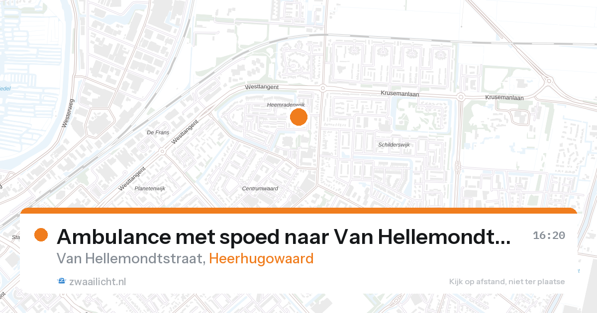 Ambulance met spoed naar Van Hellemondtstraat in Heerhugowaard — 28 aug 2026