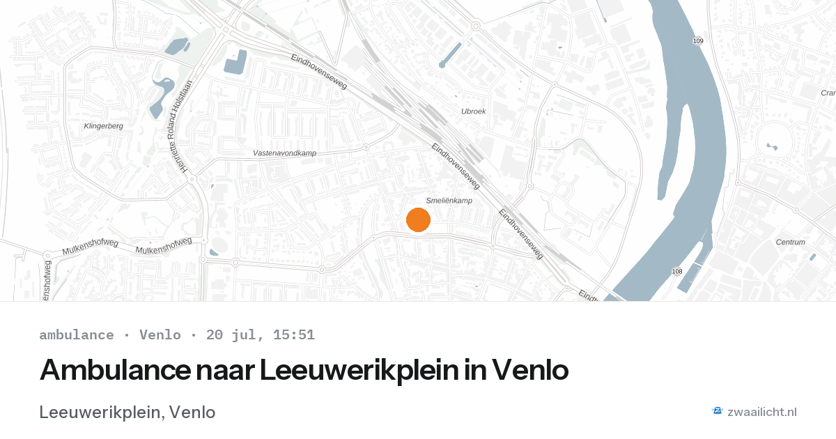Ambulance naar Leeuwerikplein in Venlo — 20 jul 2026